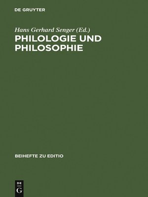 cover image of Philologie und Philosophie